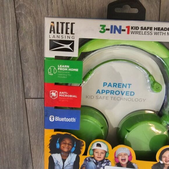 Altec Lansing Kid's Green 3-in-1 Volume Limiting Over the Ear Headphones - Picture 5 of 11